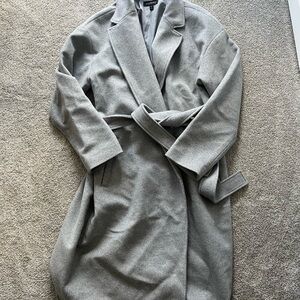 Express long grey winter coat, size large